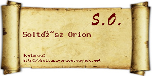 Soltész Orion névjegykártya